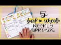 5 Back to School Weekly Spreads | High School and College Bullet Journal Ideas