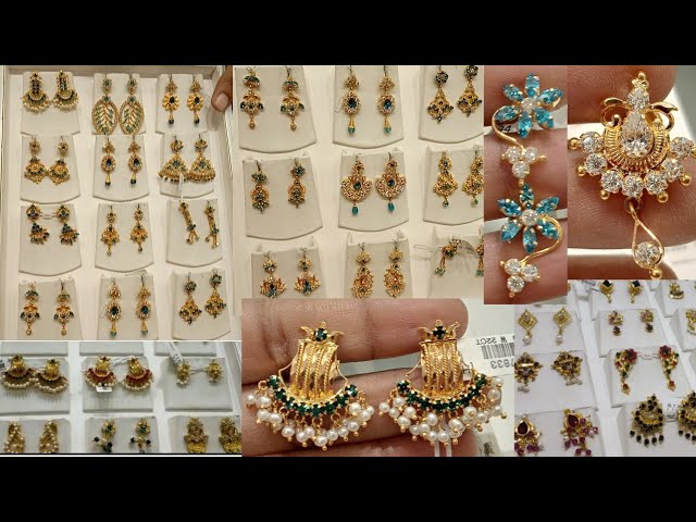 Buy latest Gold Earrings Designs for men and women Lalithaa Jewellery