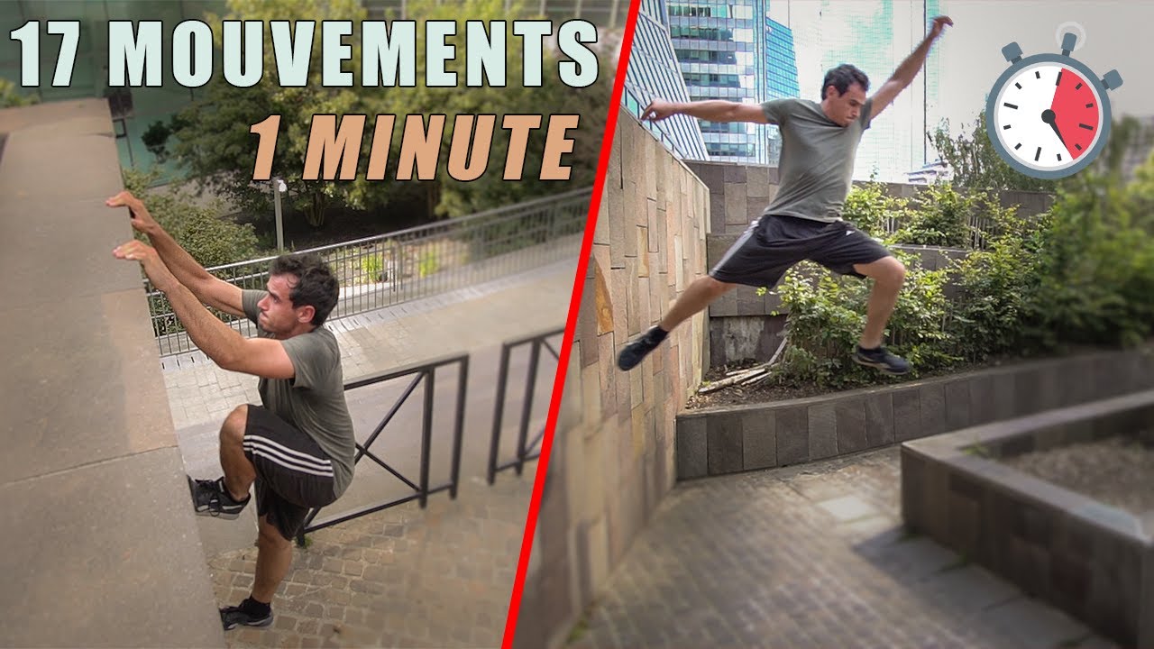 17 mouvements en 1 minutes (Parkour tutorial)
