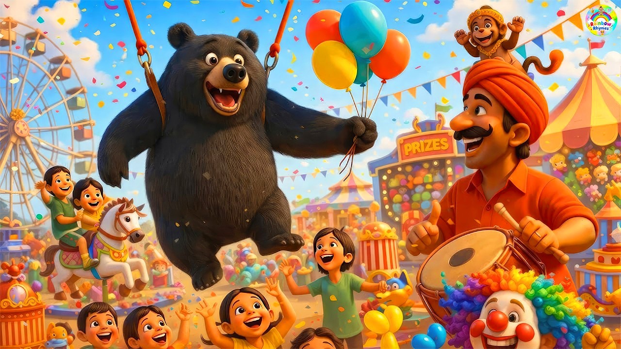 कालू मदारी आया - Kalu Madari Aaya | भालू नाचा 🐻 | Hindi Rhymes For Kids | Nursery Rhymes, #cartoon