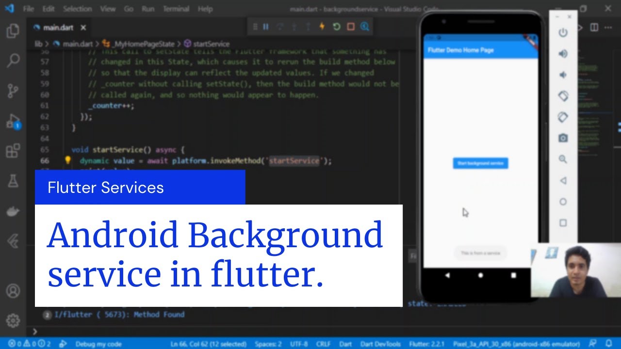 Flutter background services | Create simple background service in flutter  for android. - YouTube