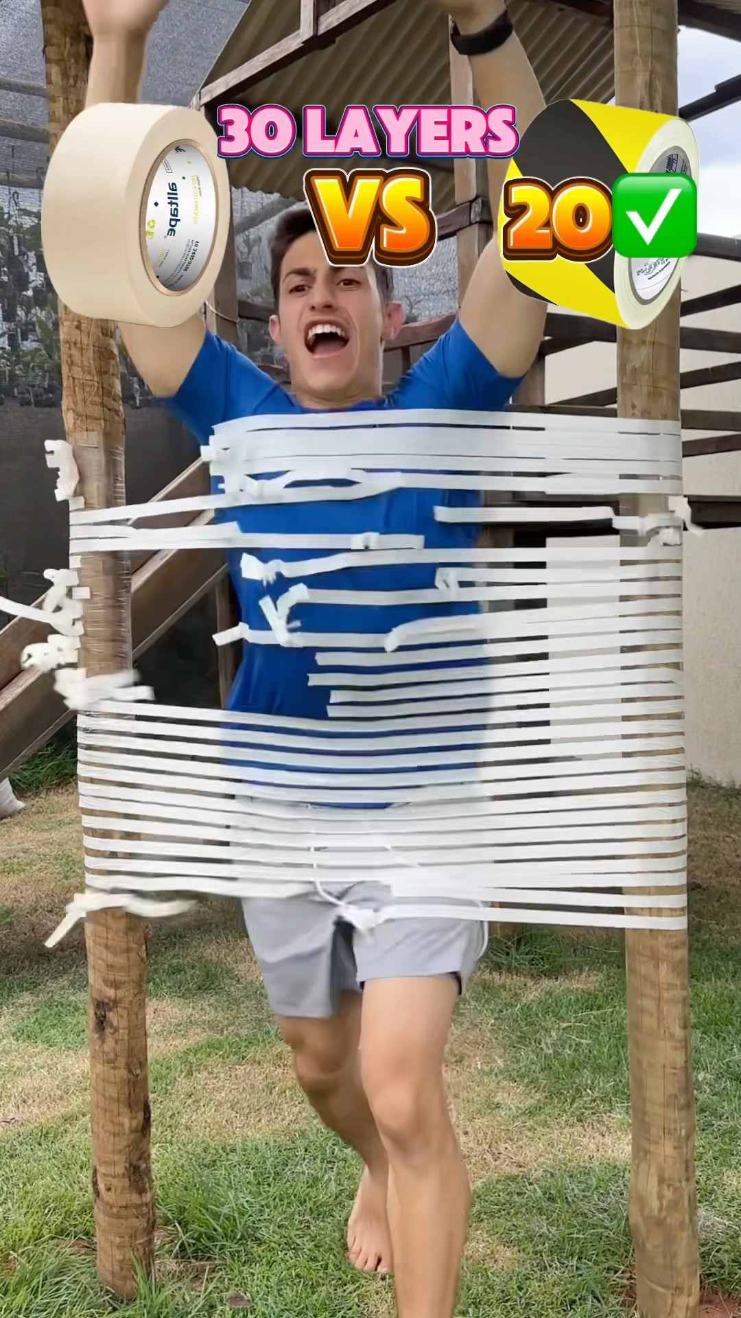 Qual fita vai conseguir parar um homem?!? #shorts #challenge