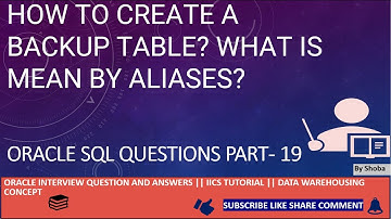 How to create a Backup table? what is mean by Aliases?- Oracle interview question and answers