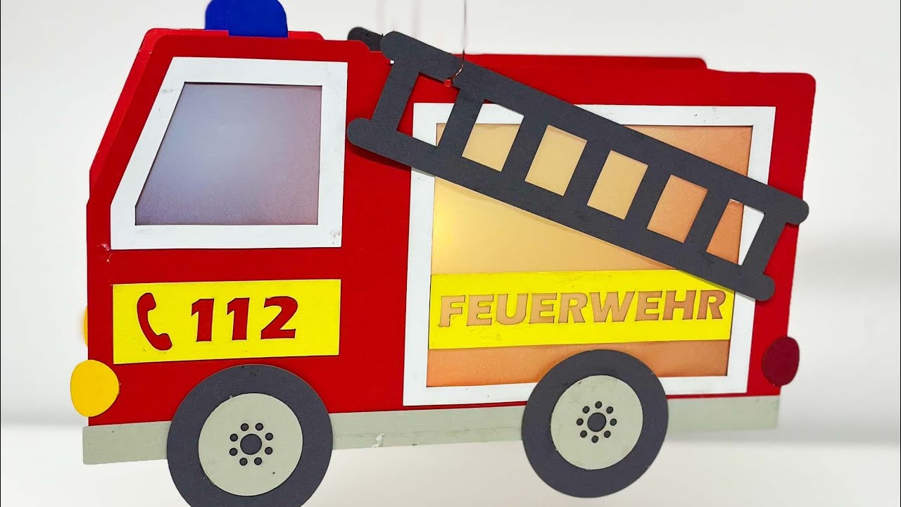 Prell Laternen Bastelset Feuerwehrauto – 4 Stück, Inkl. Vorlagen & Material