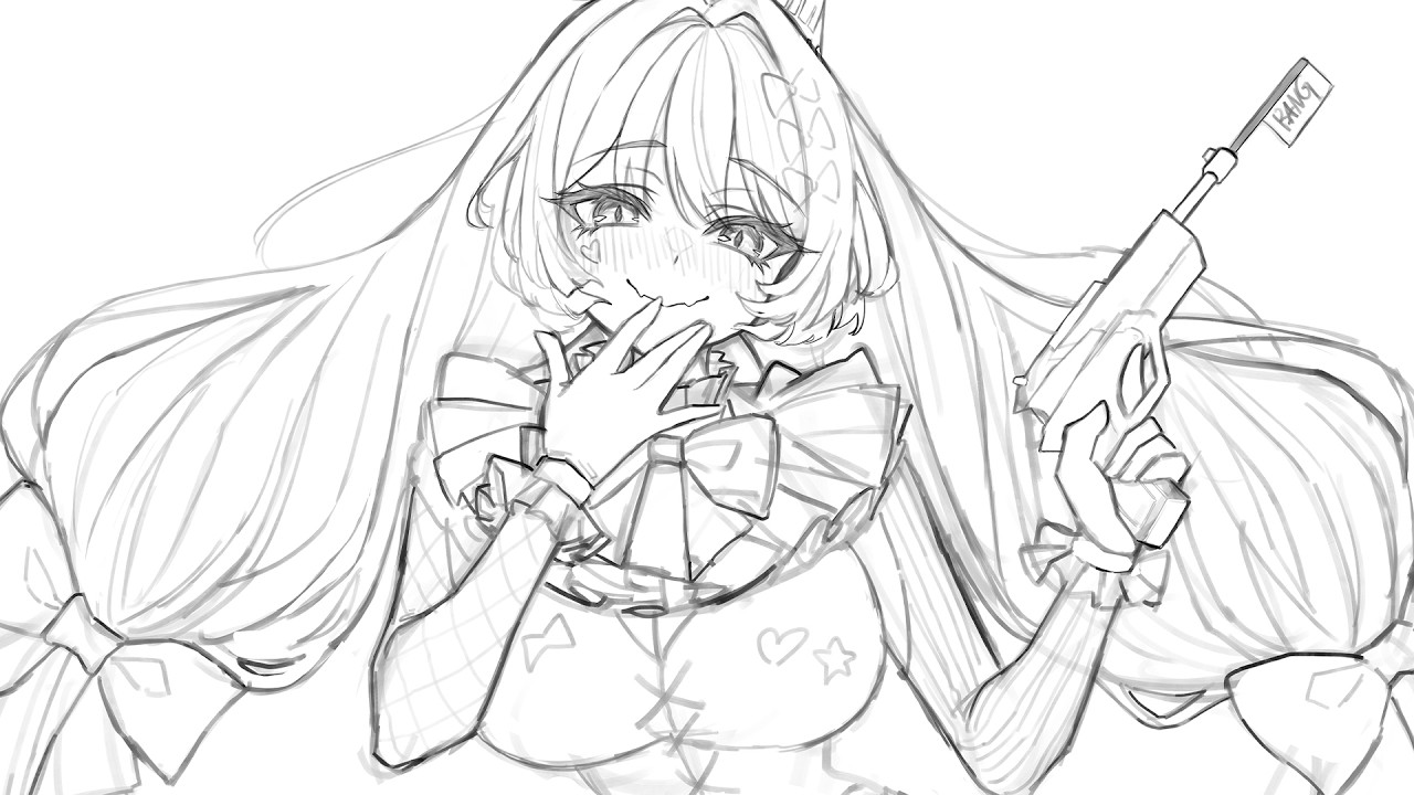 お仕事絵を描く Mira Mayheme（Vtuberさん）Client work live drawing（Vtuber）