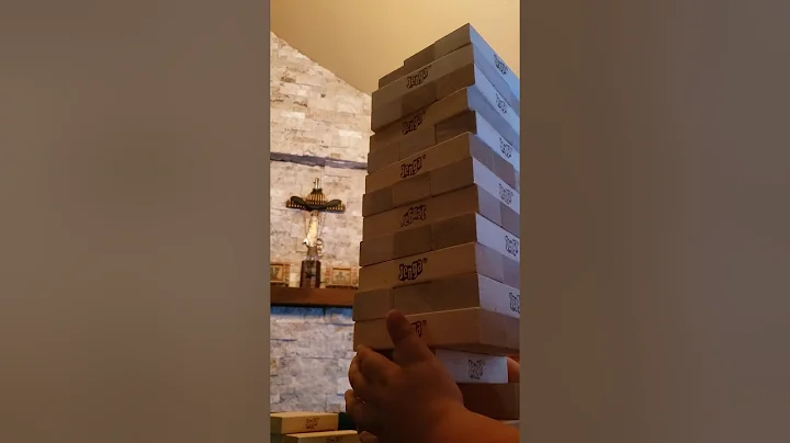 60 old 1 grandma'll playing jenga with her son