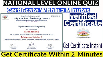 National Level Quiz on Electrical Switchgear and Protection | Get Free Certificate With in 2 Min