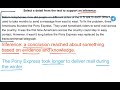 Pony Express: Communication and Inferences