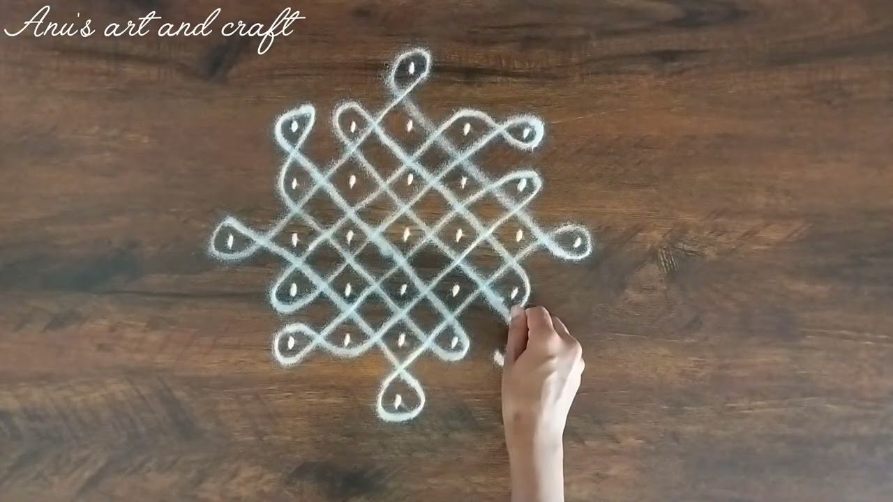 Different 5 dots daily rangoli/ Simple Kolam designs/ Sikku Muggulu design