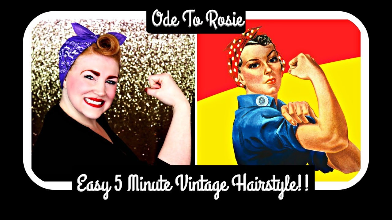 5 Minute Easy Vintage Hairstyle Ode to Rosie the Riveter