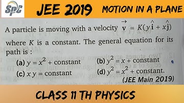 A particle is moving with a velocity vector v = K( y i cap + x j cap ) where K is a constant.  The