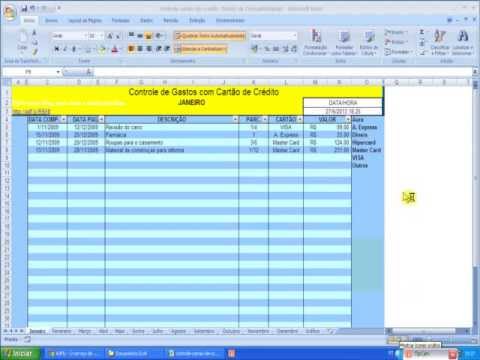 Planilha para Controle de Gastos com Cartão de Credito 