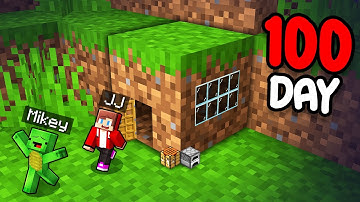 Mikey and JJ Survive 100 Days inside Block in Minecraft (Maizen)