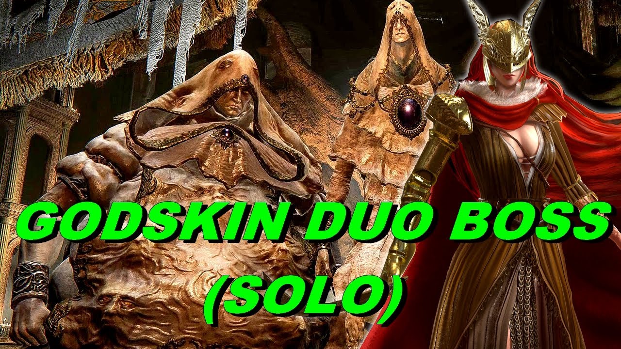 ELDEN RING| GODSKIN DUO BOSS FIGHT| HAND OF MALENIA BUILD (SOLO)