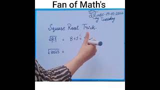 Square Root Trick! #maths #mathskills #mathstricks #mathematics #Fanofmaths #mathsstudent