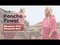 Poncho towel original blossom pink  rhubarb red  vivida lifestyle