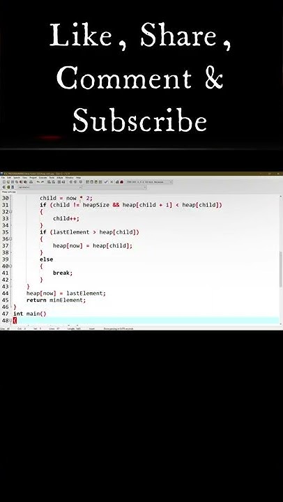Heap Sort program in C || #shorts - YouTube