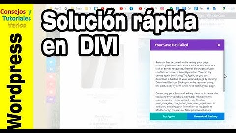 Solución al problema divi extra en wordpress “an error has ocurred while…”