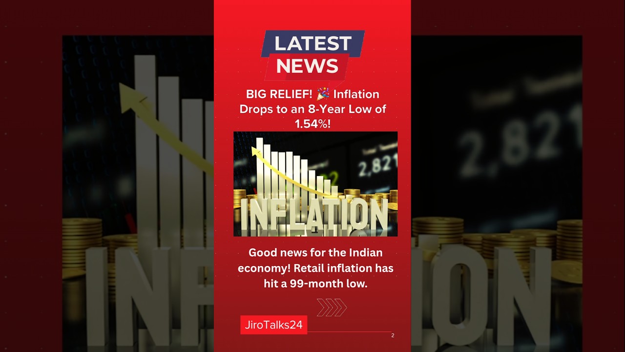 BIG RELIEF! 🎉 Inflation Drops to an 8-Year Low of 1.54%!🇮🇳🇮🇳🇮🇳🇮🇳