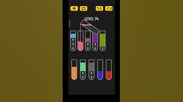 WATER SORT GAME LEVEL 74 SOLUTION GUIDE  074 #1MinChallenge_gamer 🎮 #Mind_relax_game