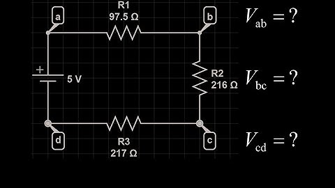 Circuit lab demonstration: three resistor circuit.  Predict and measure the voltages across nodes.
