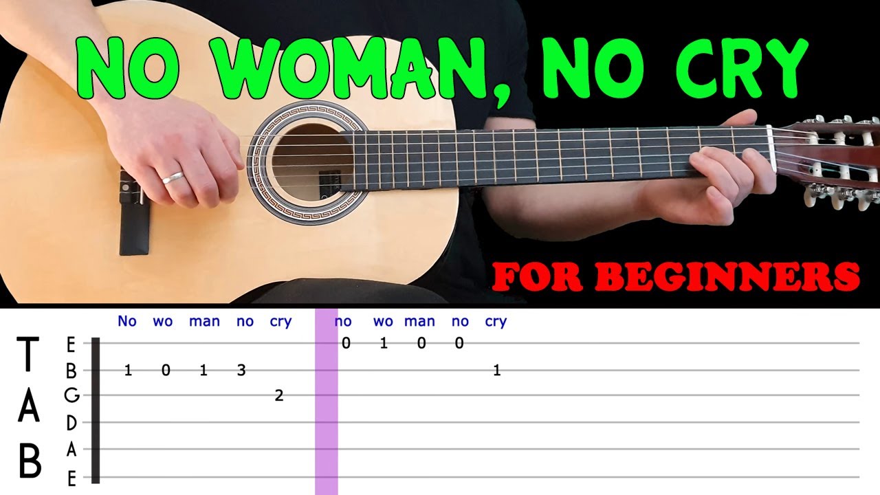 NO WOMAN, NO CRY | Easy guitar melody lesson for beginners (with tabs) - Bob Marley