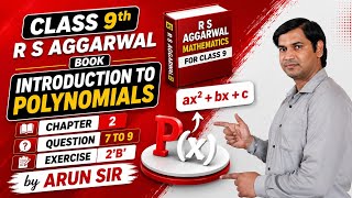 Introduction to polynomials Chapter 2 | Exercise 2B Question 7 to 9 | Class 9th Maths I R.S.Aggarwal
