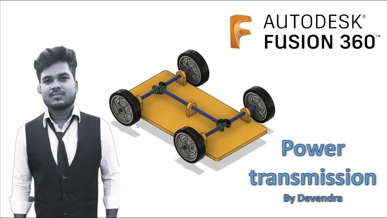 Autodesk Fusion 360 Tutorial : How to make a Power transmission ? || By ...