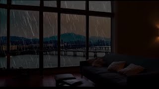 Goodbye Loneliness to Sleep Instantly in Cozy Bedroom with Heavy Rain - Mutinous Thunder on Window