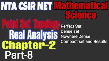 Dense Set | Perfect set | Compact set | Real Analysis | CSIR NET Math |Point Set Topology | Math sir