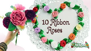 DIY 🌹 10 Beautiful Ribbon Roses Step by Step | Easy Ribbon Flower Tutorial 🎀 Handmade Crafts ✂️
