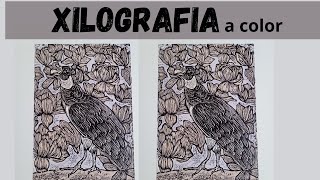 Color woodcut - engraving print