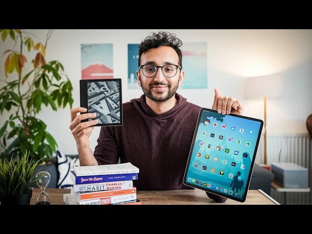 My Favourite Tech for Reading Books - Kindle vs iPad vs Books vs Audiobooks class=