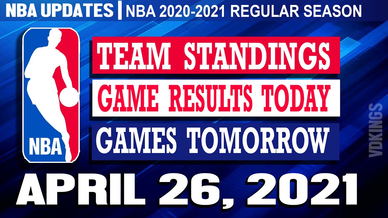 Nba standings today as of April 26, 2021/Nba Games Schedule/ nba Games Result today NBA SCHEDULE