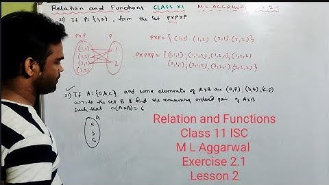 relation and functions class 11 isc || M l Aggarwal || Exercise 2.1 || isc mathematics || lesson 2