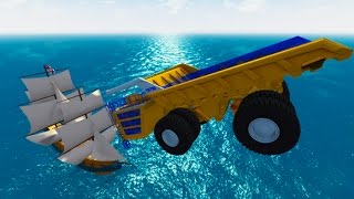 Destroying Pirate Ships With Heavy Cars #4 BeamNG.drive