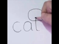 رسم قطه بكلمة Cat 
