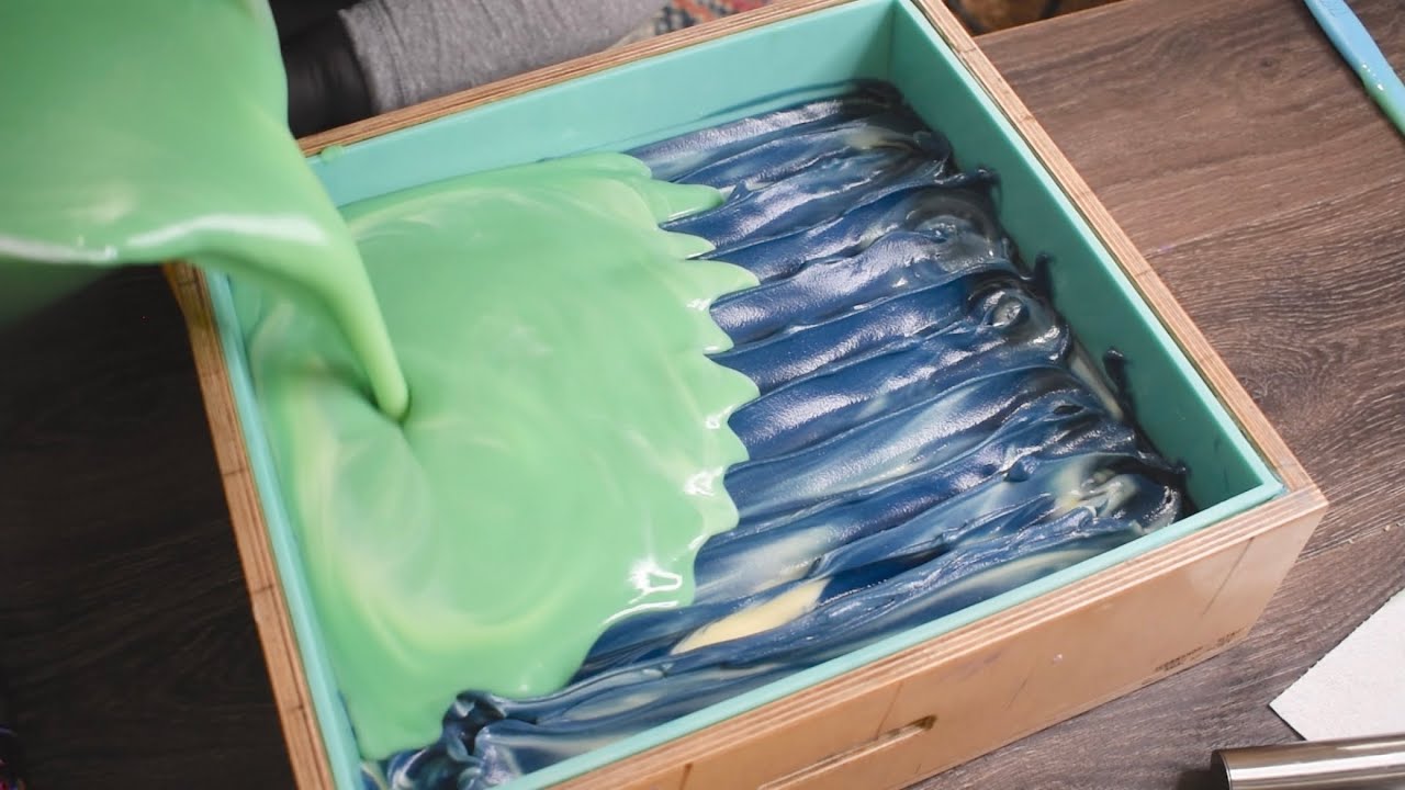 Blueberry Mint 🫐 Cold Process Soap Making - YouTube
