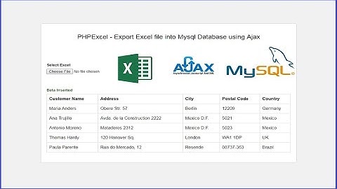 PHPExcel - Export Excel file into Mysql Database using Ajax