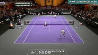 Bahrami/McEnroe vs. Bruguera/McNamara - ATP Champions Tour London (Funny)