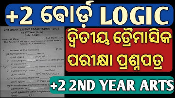 Logic Class 12/Logic question paper/2nd quarter end examination 2022/Chse Learning Hoop/+2 Logic/