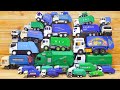 A huge gathering of green and blue garbage truck miniature cars♪We'll be checking them out in action