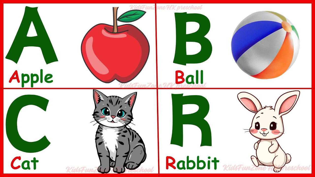 ABCD words with spelling| English Alphabets A to Z with pictures and ...