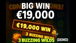 Huge Slot Win 2025, Big €19,000 WIN on ''3 BUZZING WILDs'' (Demo)