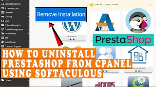 how to uninstall prestashop from cpanel using softaculous?