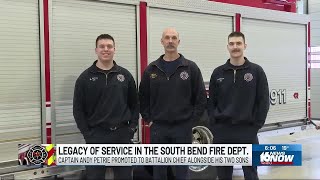 South Bend fire captain receives promotion; sons continue family legacy