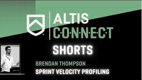 ALTIS Connect Shorts - Brendan Thompson: Sprint Velocity Profiling