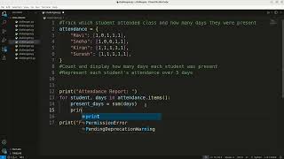 Student Attendance Tracker in Python | Mini Project Using Data Structures - Challenge # 6