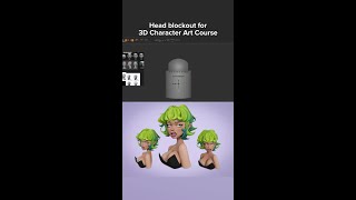 Stylized Female Character Head Blockout