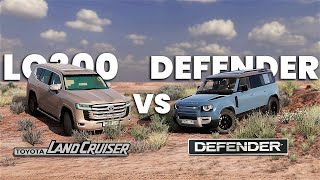 Toyota Land Cruiser 300 vs Land Rover Defender But BeamNG.Drive Mods